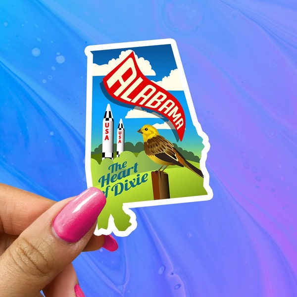 Stato Dell'ALABAMA Stile Vintage Decalcomania VIAGGI/adesivo