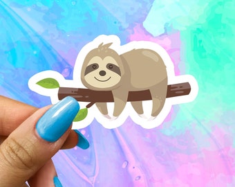 Cute Sloth Stickers, Cute Animal Stickers, Vinyl Laptop Stickers, Water Bottle Sticker, Aesthetic Stickers