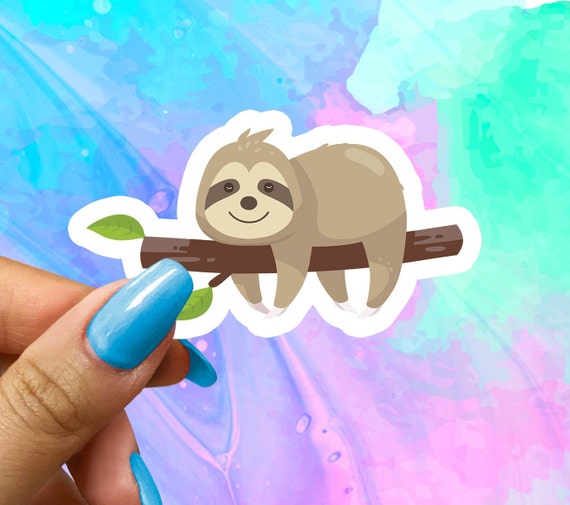 Cute Sloth Stickers, Cute Animal Stickers, Vinyl Laptop Stickers, Water Bottle Sticker, Aesthetic Stickers