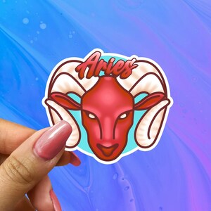 Celestial Aries Sticker, Aries Zodiac Sticker, Astrology Stickers, Zodiac Stickers, Star Sign Water Bottle Sticker, Laptop Decal