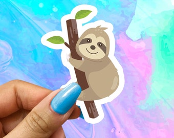 Cute Sloth Stickers, Cute Animal Stickers, Vinyl Laptop Stickers, Water Bottle Sticker, Aesthetic Stickers
