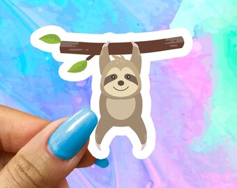 Cute Sloth Stickers, Cute Animal Stickers, Vinyl Laptop Stickers, Water Bottle Sticker, Aesthetic Stickers
