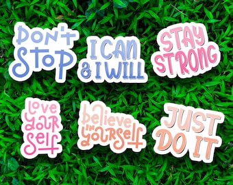 Motivational Sticker Pack: Glossy Vinyl Decals