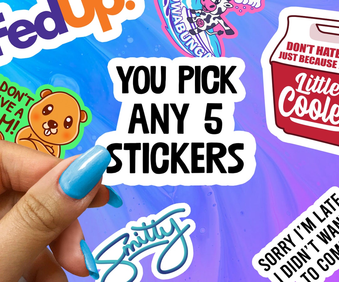 Sticker Bundle: Choose Any 5 Glossy Vinyl Stickers - Etsy