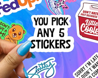 Sticker Bundle: Choose Any 5 Glossy Vinyl Stickers