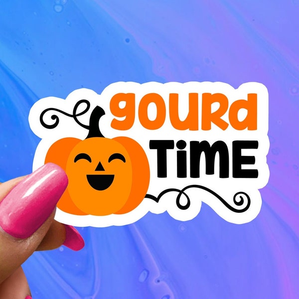 Gourd Time Sticker, Halloween Funny Sticker, Cute Punny Sticker, Funny Water Bottle Stickers, Cute Funny Ghost Decal