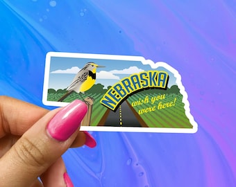 Nebraska State Sticker: Glossy Vinyl Laptop Decal