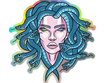 Medusa Sticker Holographic 4x4" Water Bottle Sticker Vinyl Laptop Decal