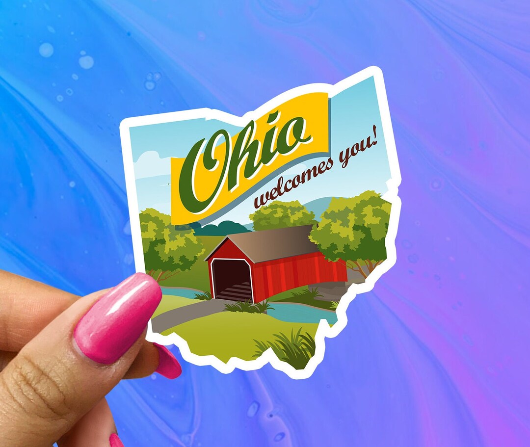 Ohio State Sticker, Ohio Decal, State Laptop Stickers, Waterproof Vinyl