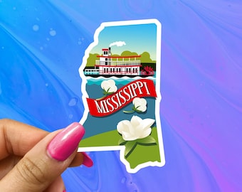 Mississippi State Sticker: Glossy Waterproof Vinyl Decal