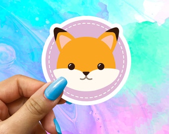 Adorable Fox Stickers, Cute Animal Stickers, Vinyl Laptop Stickers, Water Bottle Sticker, Aesthetic Stickers