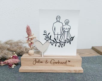 Personalized Card Stand | Engraved Wood | Wedding | Valentine's Day | Anniversary