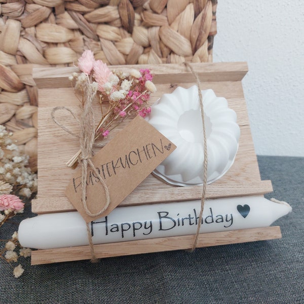 gift birthday | Dandelion | happy birthday | Stick candle | Bundt cake candlestick | Raysin | Block Gifts | dried flowers