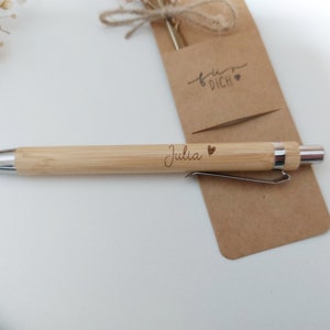 Ballpoint pen personalized with gift packaging Engraving Bamboo Gift idea image 3