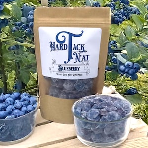 Blueberry Hard Tack Candy Old-Fashioned Handmade Glass Candy, Traditional Treat, Vintage Candy Gift for Birthdays, Teachers and Grandparent