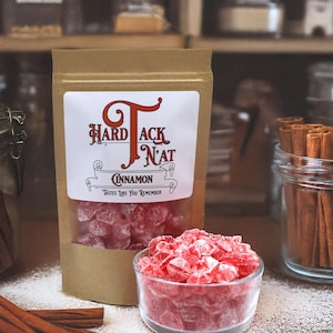 Cinnamon Hard Tack Candy Old-Fashioned Handmade Glass Candy, Traditional Treat, Vintage Candy Gift for Birthdays, Teachers, and Grandparents