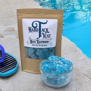 Blue Raspberry Hard Tack Candy: Handmade Old-Fashioned Glass Candy