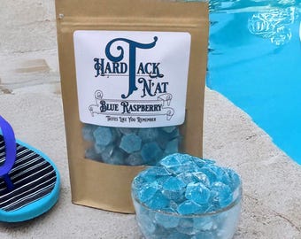 Blue Raspberry Hard Tack Candy: Handmade Old-Fashioned Glass Candy