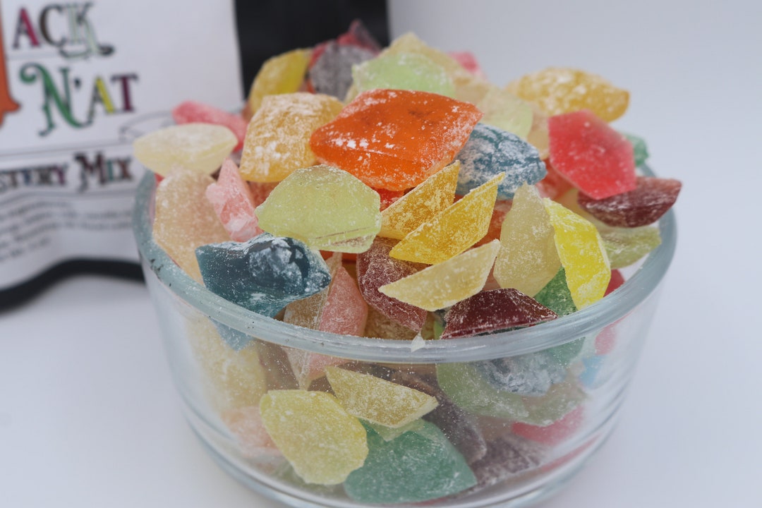 Mystery Mix Hard Tack Candy, Rock Candy, Oldfashioned, Homemade, Glass