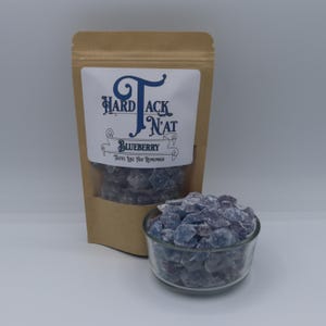 Blueberry Hard Tack Candy: Old-Fashioned Handmade Glass Candy Gem Mold Half Pound