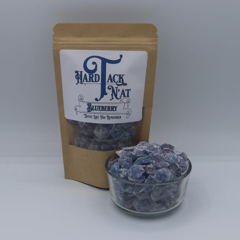 Blueberry Hard Tack Candy: Old-Fashioned Handmade Glass Candy Gem Mold Half Pound