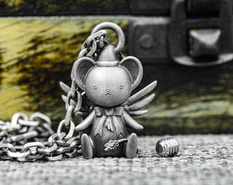 Christmas Angel Bear Urn 925 Silver Pendant - Holiday Memorial Jewelry - Festive Cub Keepsake Necklace - Handmade