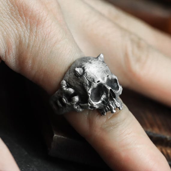 ハンドメイド　スカルヘッドリング　シルバー925 ハンドメイド スカルヘッドリング シルバー925 【公式通販】