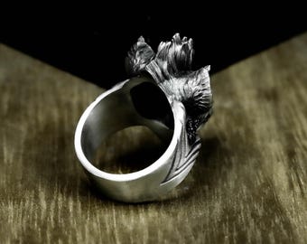 Mad Hyena 925 Silver Ring: Gothic Animal Jewelry for Men - Etsy