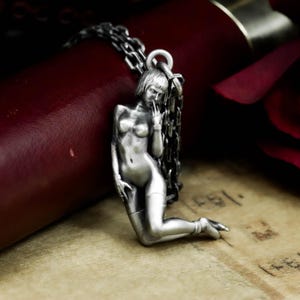 S925 Silver Maiden Pendant: Sensual Body Art Necklace