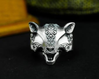Anello in argento sterling 925 con totem di topo - Gioielli gotici vichinghi con animali