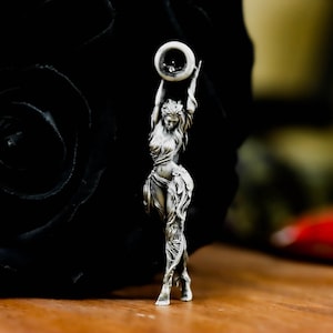 Blossom Nymph 925 Silver Pendant Necklace - Elf Girl Dancing Pendant - Enchanted Goddess Totem of Nature, Grace, Feminine Magic