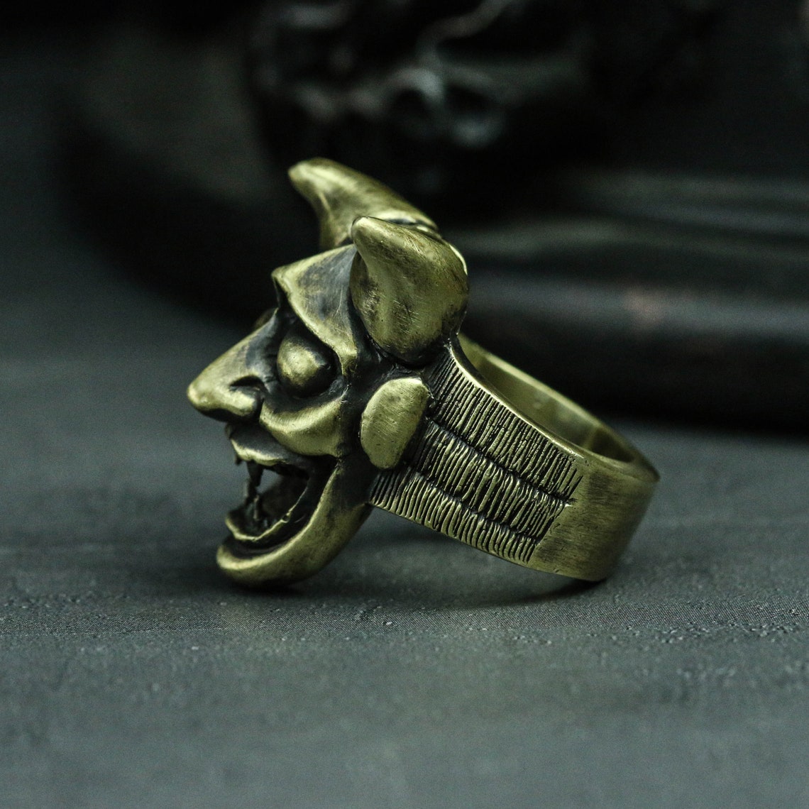 Oni Ring Hannya Ring Noh Prajna Ring Japanese Demon Ring Etsy UK