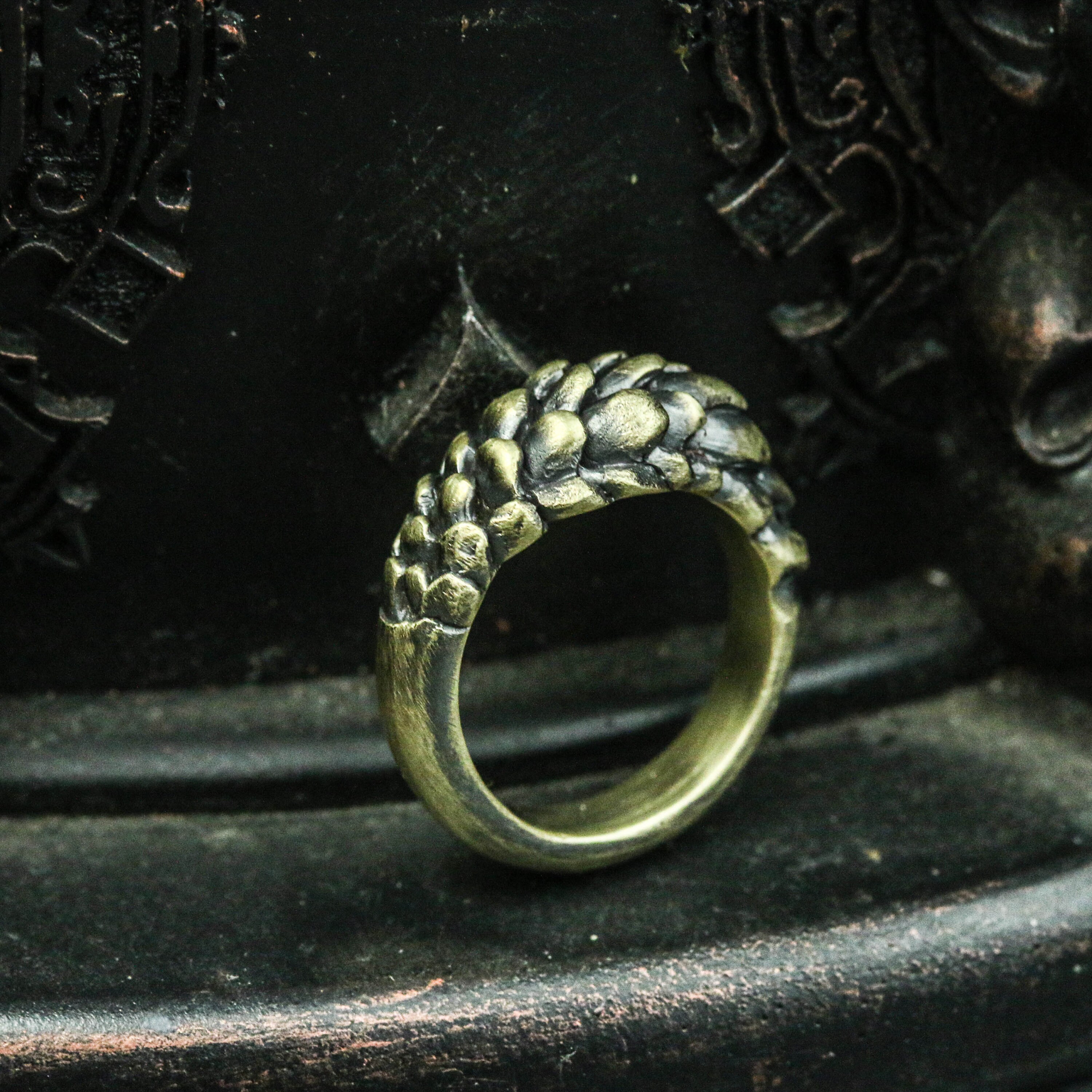 Dragon Scale ring Dragon Tail Ring Vintage Brass Red copper Etsy