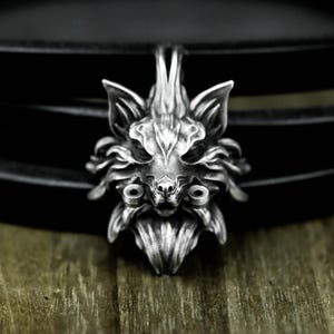 Fox Spirit 925 Silber Anhänger Halskette - Rätselhafter Wächter mit Anmut und Esprit - Intuition Charm Wald ÜberlieferungenMystisches Tier Totem