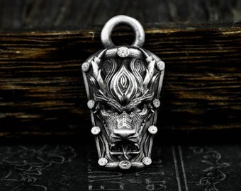 Embossed Dragon 925 Silver Pendant Necklace: Chinese Loong Amulet