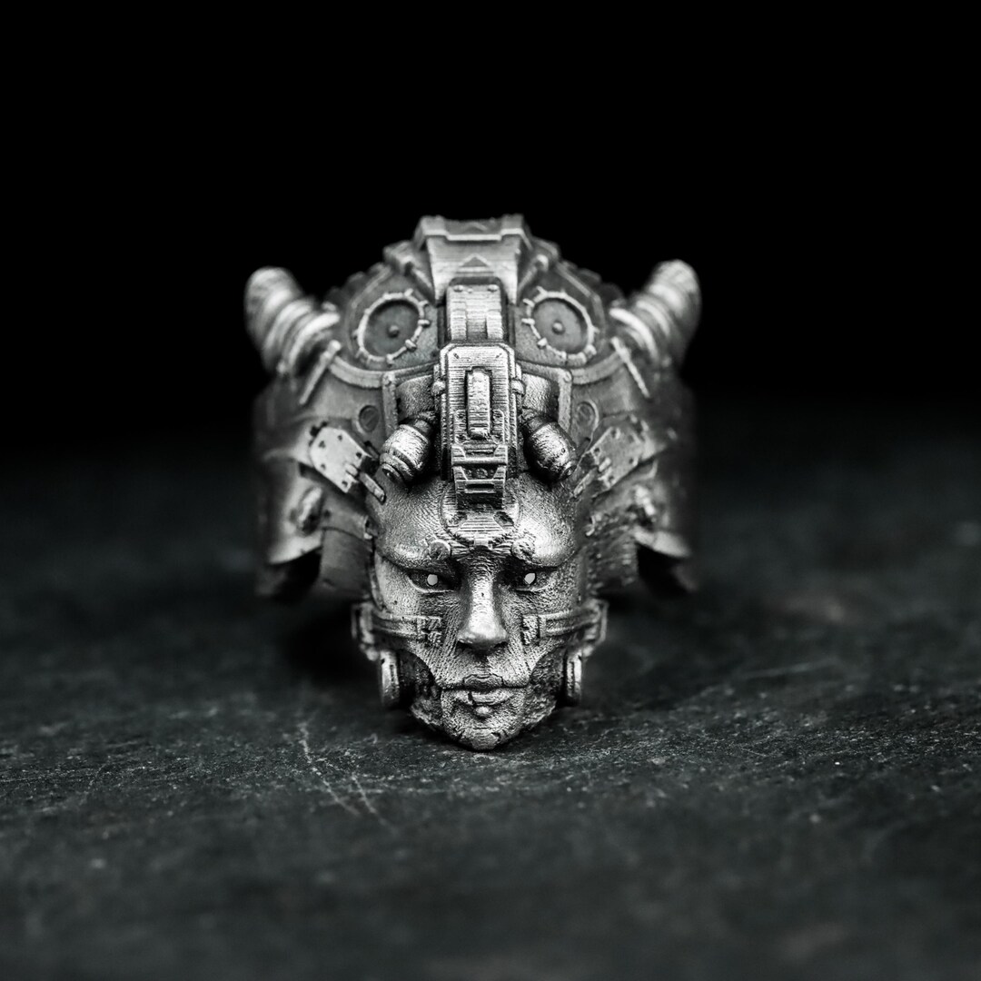 Mechanical Goddess 925 Silver Ring - Cybernetic Android Handmade ...