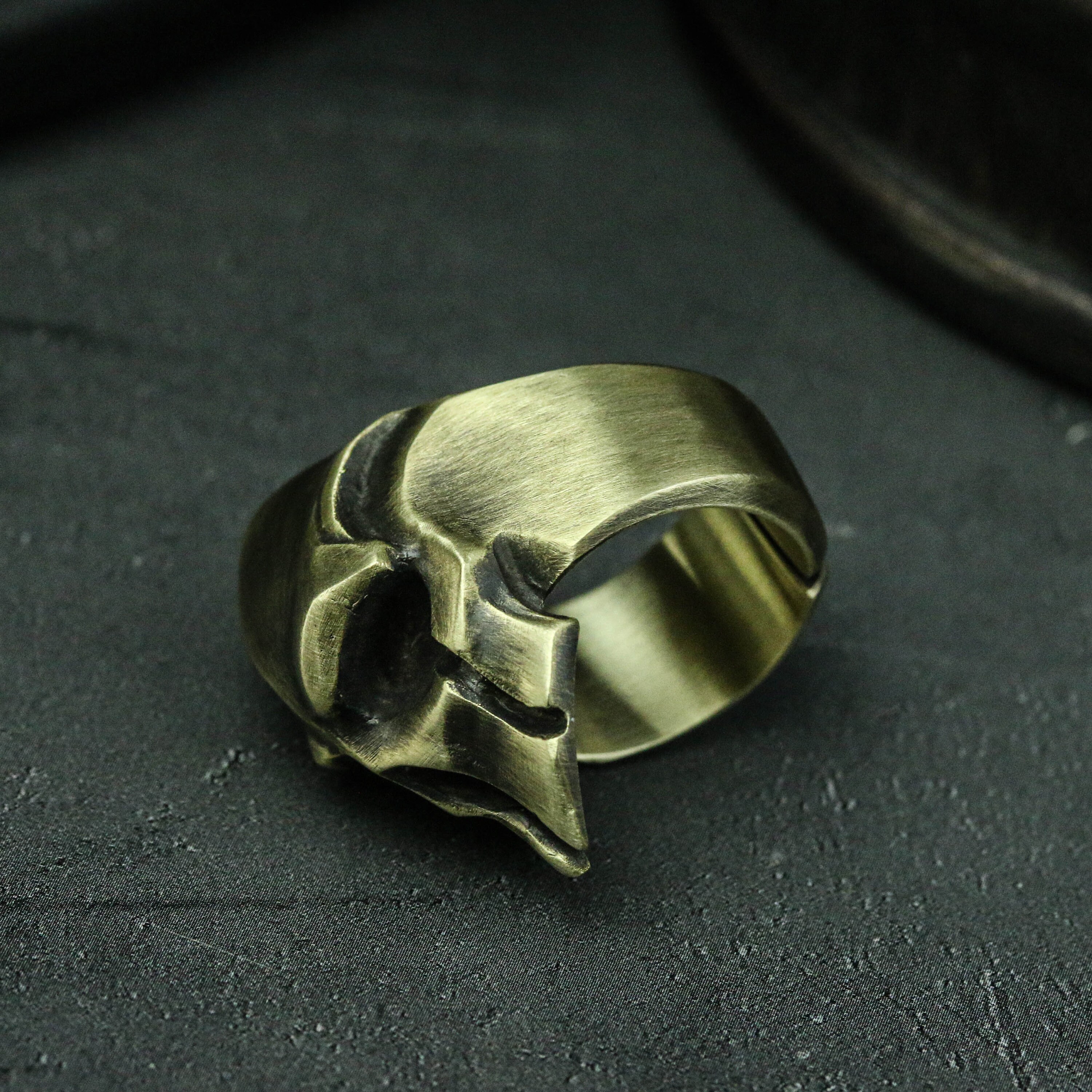Spartan Ring Spartan Helmet Men's Ring Steel Helmet Ring Etsy