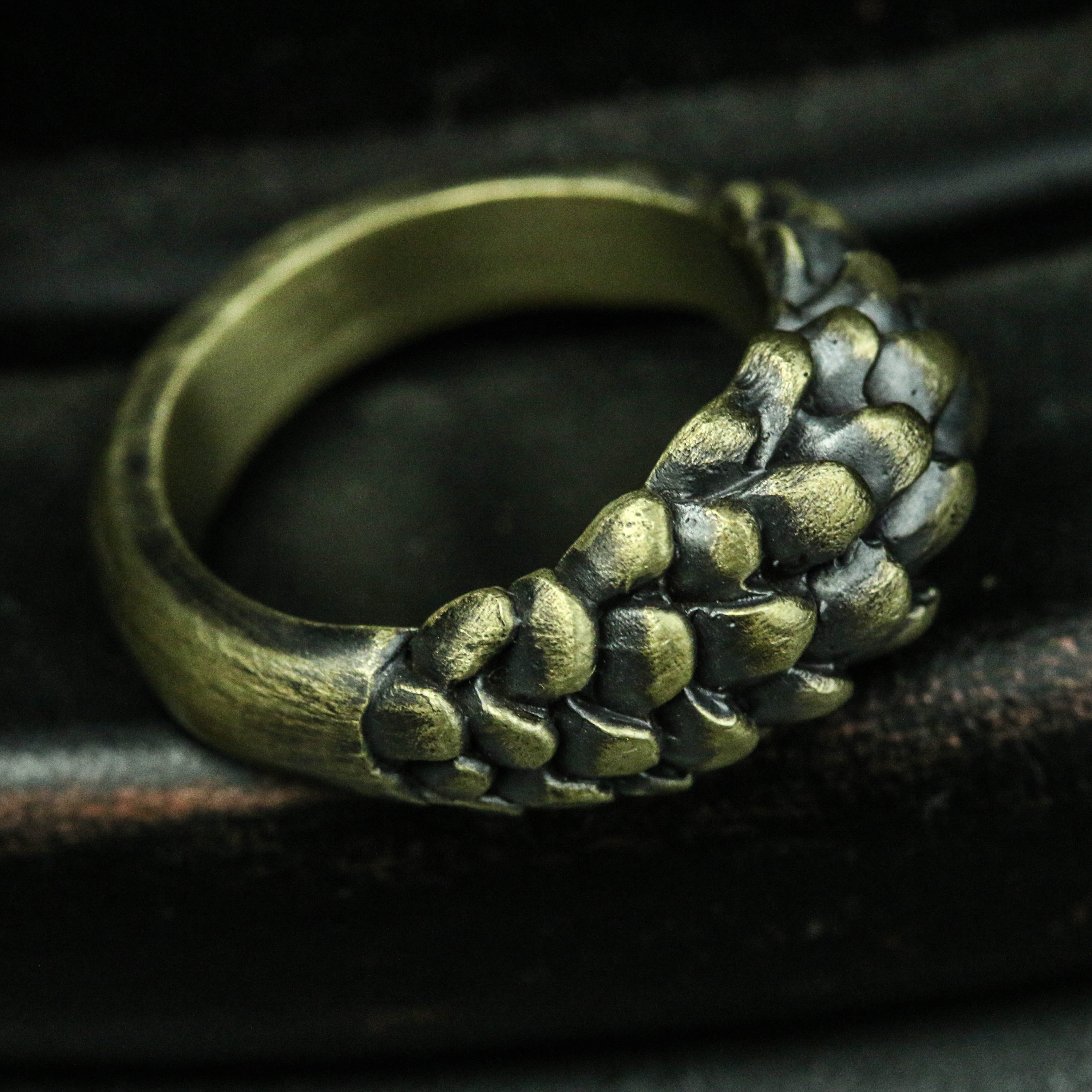 Dragon Scale ring Dragon Tail Ring Vintage Brass Red copper Etsy