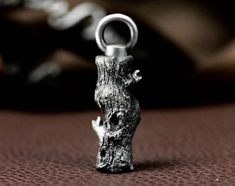 Collana con urna per ceneri in argento Sterling Vintage Tree Of Life