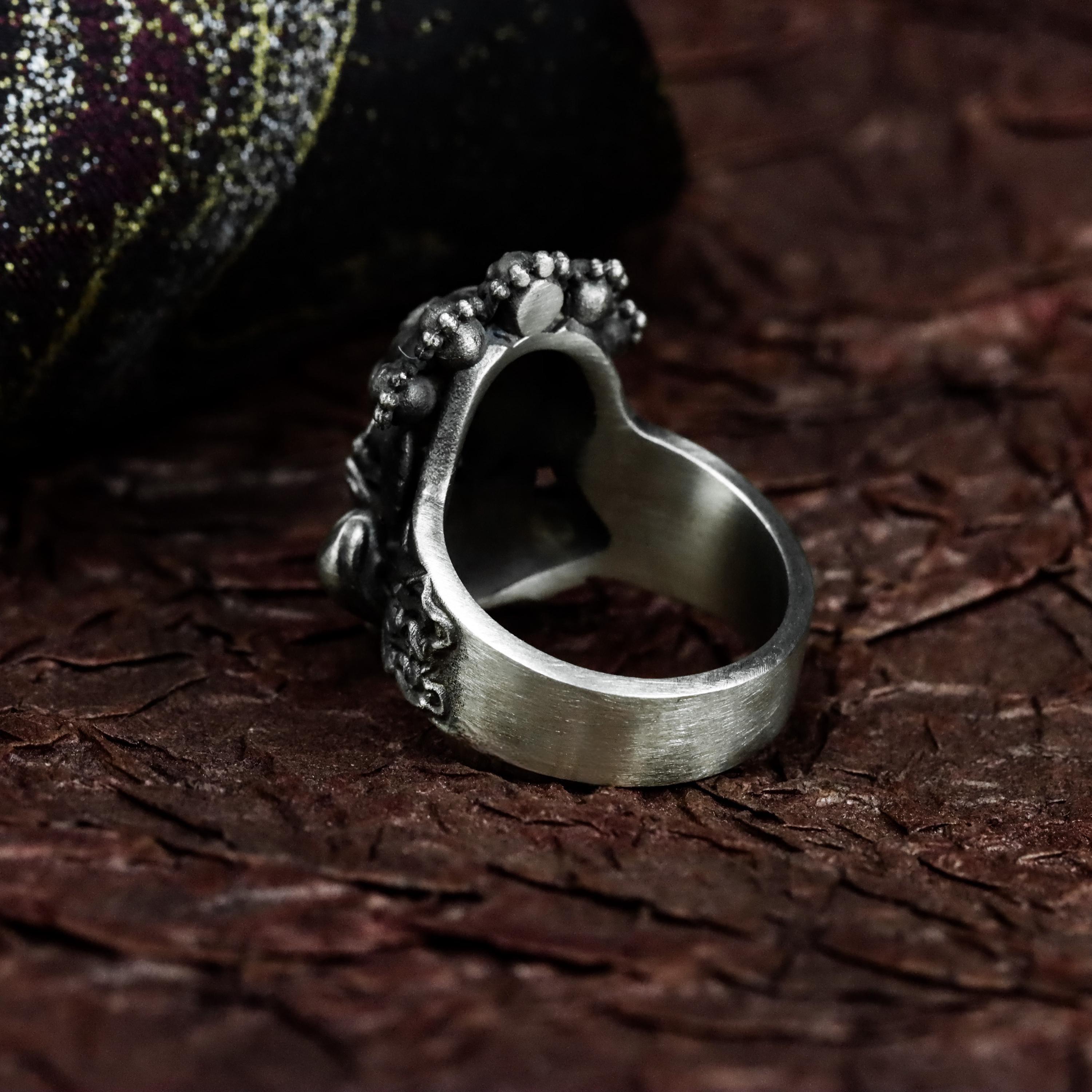 Angry Demon Buddha Master 925 Silver Ring - Dark Monk Black Myth Silver ...