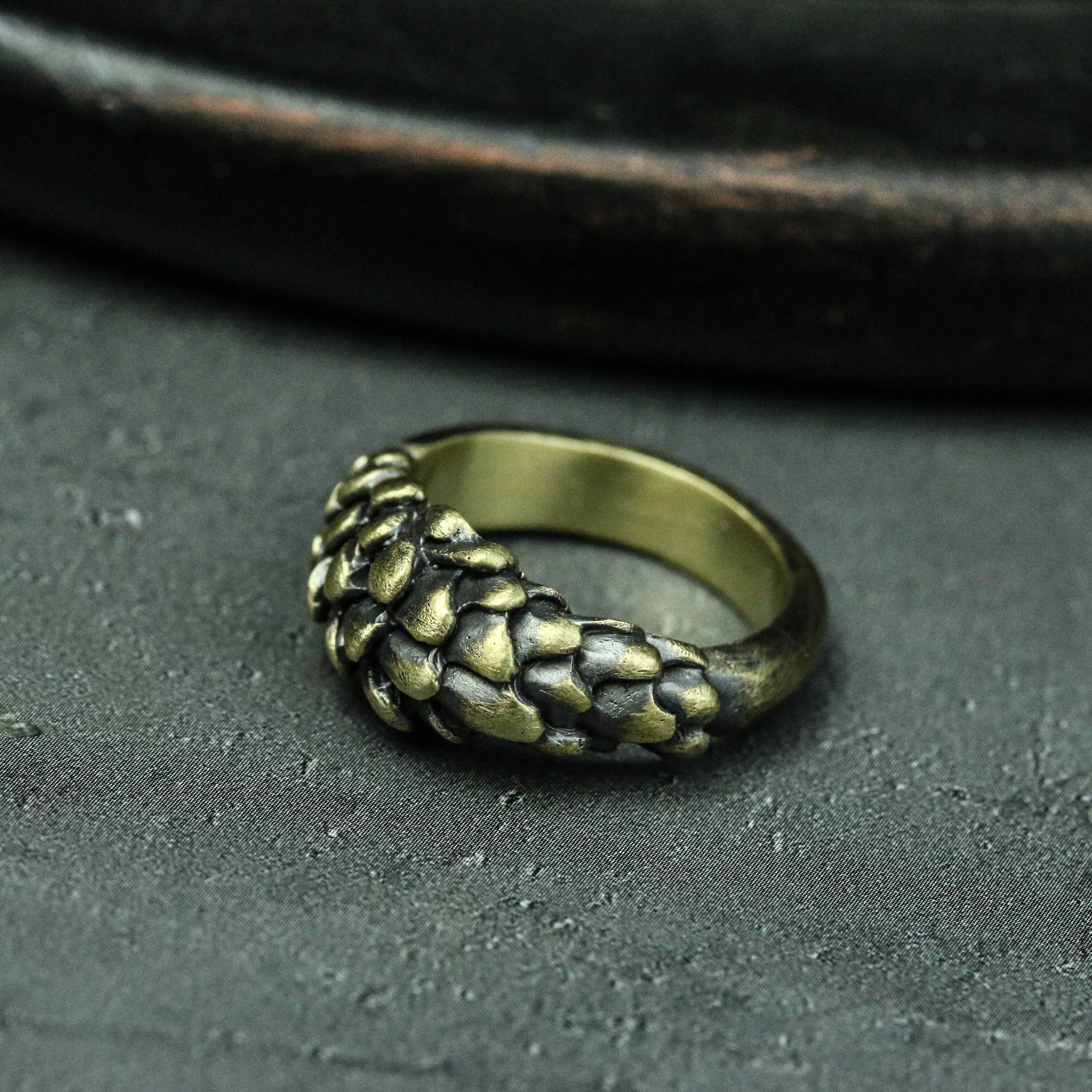 Dragon Scale ring Dragon Tail Ring Vintage Brass Red copper Etsy