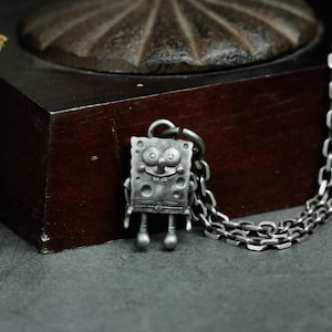 925 silver baby pendant, ocean baby, starfish jewelrySquarePants Necklace Pendant Chain