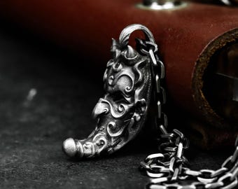Barock Helveteclown 925 Silverhänge: Gotiskt Jokerhalsband