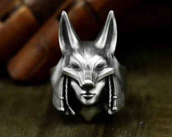 Wolf Priestess 925 Silver Ring: Gothic Maiden Jewelry