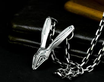 Karotte Kaninchen Totem 925 Silber Anhänger - Wunderliche Tier Handgemachter Schmuck - Verspielte Geist Halskette - Handgemacht