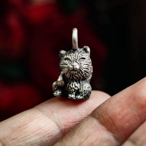 Wisiorek z uśmiechniętym kotem, symbol szczęścia, uroczy naszyjnik z kociakiem, przyciągający wzrok naszyjnik z kotem, prezent dla miłośnika kotów, naszyjnik dla kociej mamy