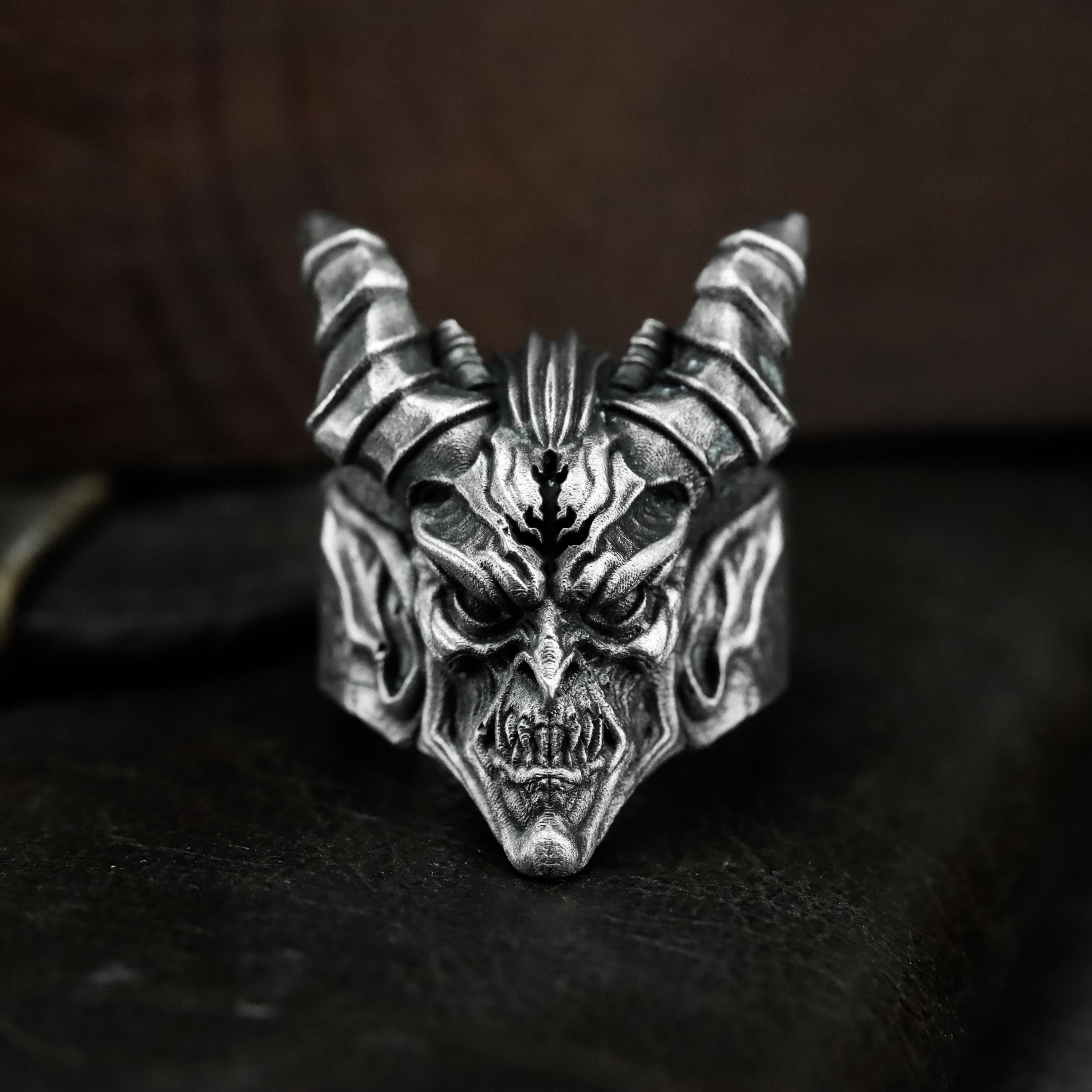 Hell Archdemon 925 Silver Ring - Evil Spirit Handmade Jewelry