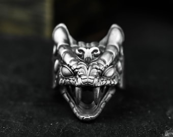 Mutant Viper 925 Sterlingsilber Ring: Wildes Schlangentotem