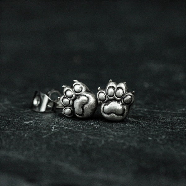 A pair Cat 925 silver earrings, cat paw silver earrings, animal paw ornament gift earrings