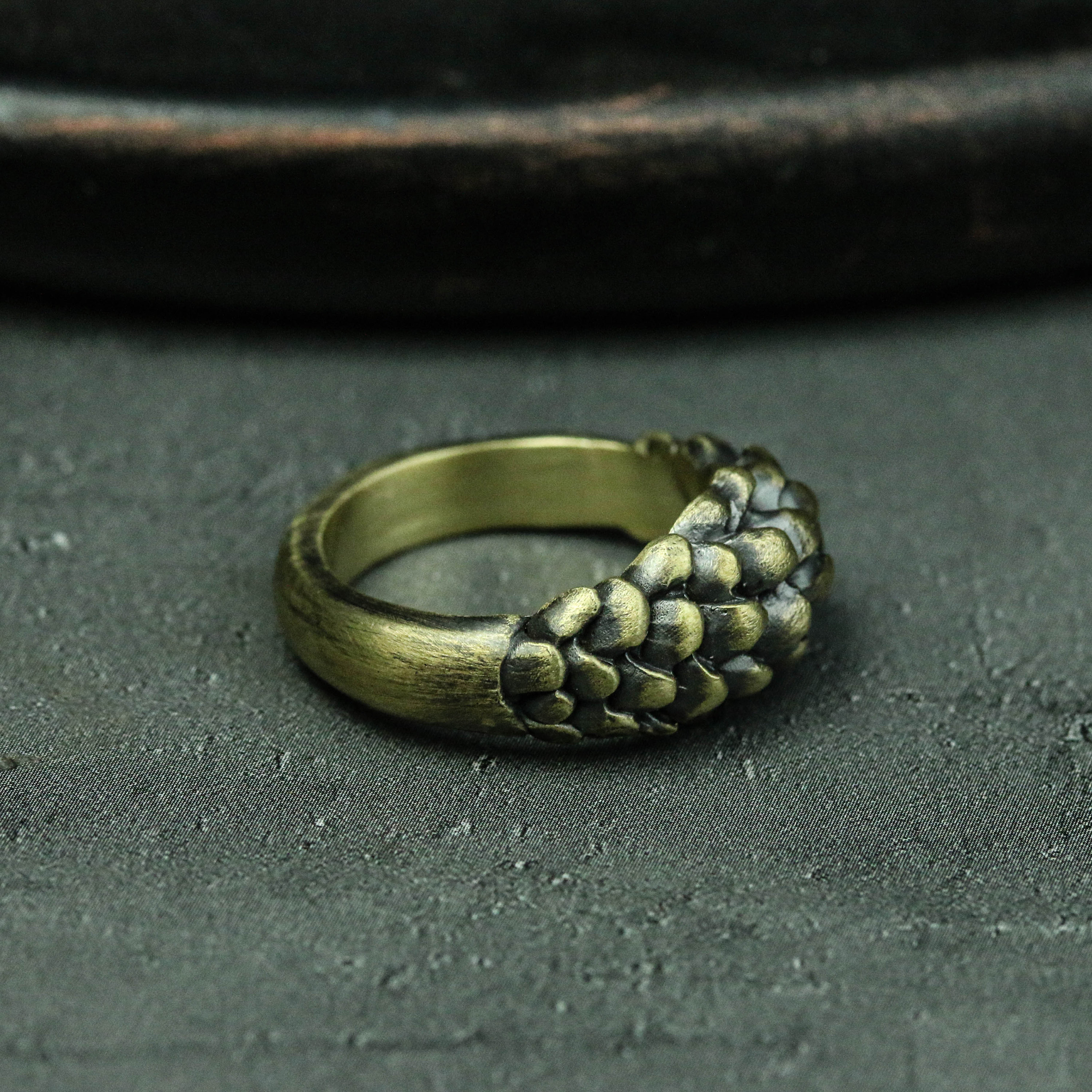 Dragon Scale ring Dragon Tail Ring Vintage Brass Red copper Etsy
